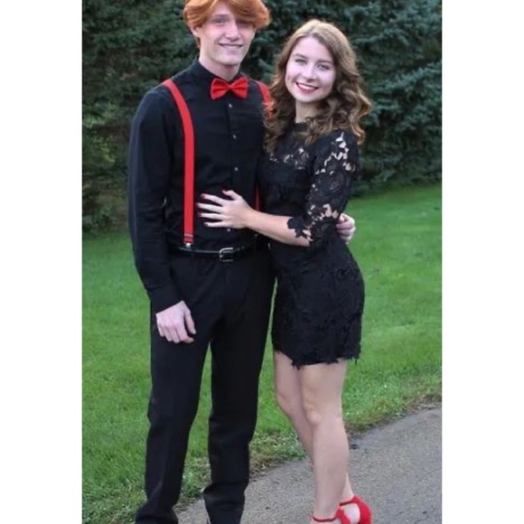 NWT Lulus A Fine Romance Black Lace Sheath Dress Size Medium - Picture 11 of 14